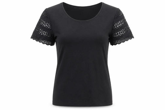Womens UK Size S CC Black Basic T-Shirt