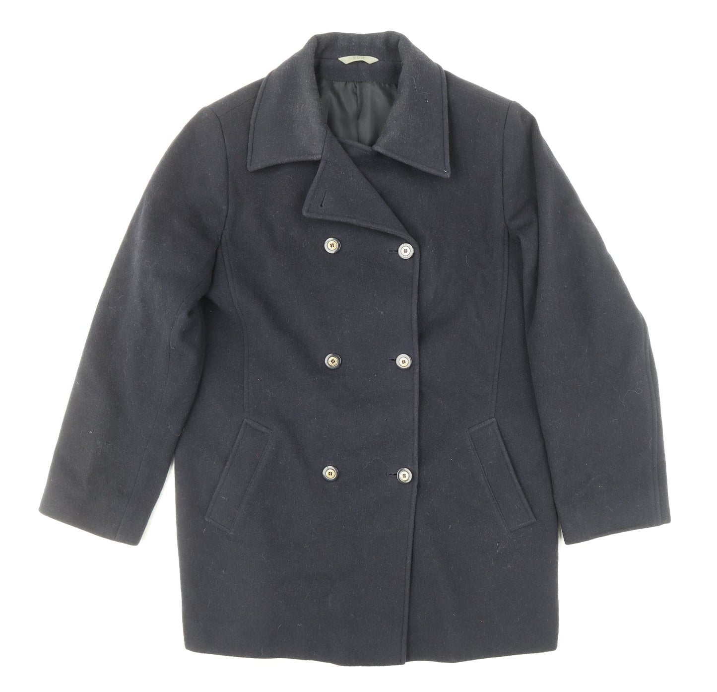 Womens UK Size 14 Marks and Spencer Black Pea Coat