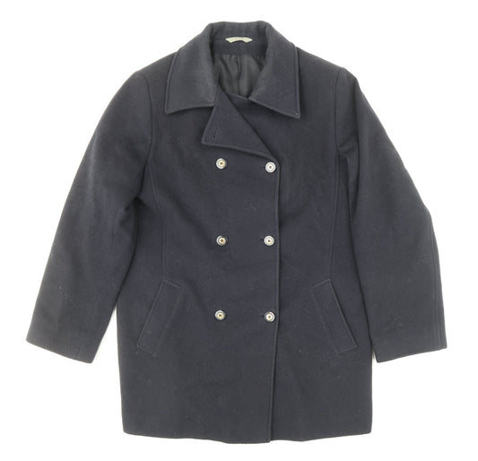 Womens UK Size 14 Marks and Spencer Black Pea Coat