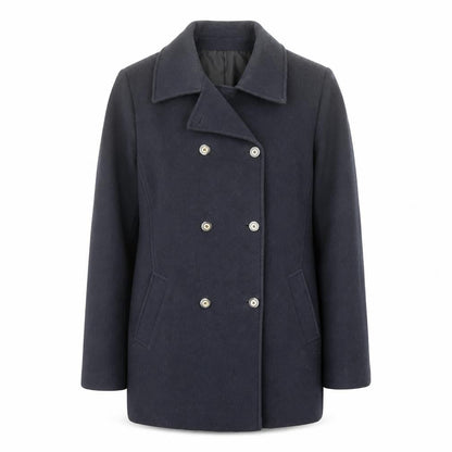 Marks & Spencer Womens Black Pea Coat Coat Size 14 Button
