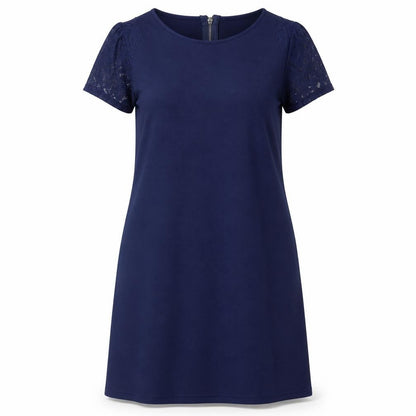 Original Womens Blue Polyester A-Line Size 14 Round Neck Zip