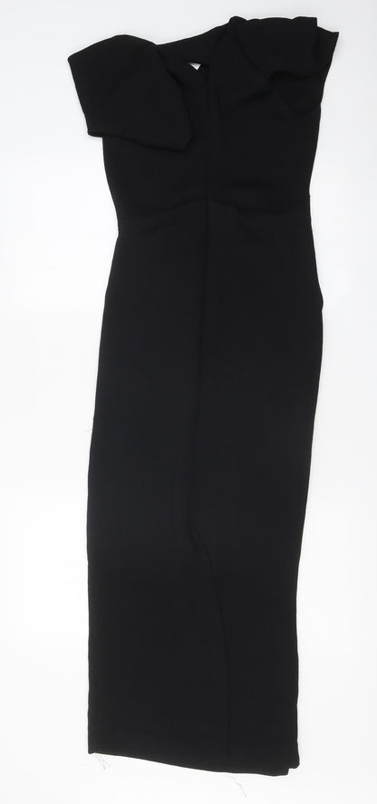 Zara Womens Black Polyester A-Line Size S Sweetheart Zip