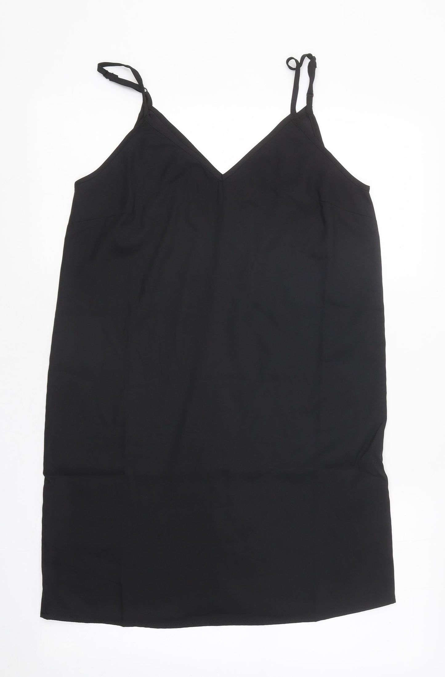 ASOS Womens Black Polyester Basic Tank Size 10 V-Neck