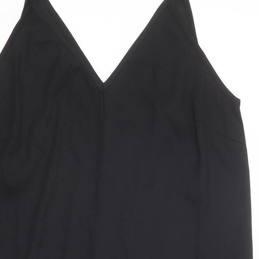 ASOS Womens Black Polyester Basic Tank Size 10 V-Neck