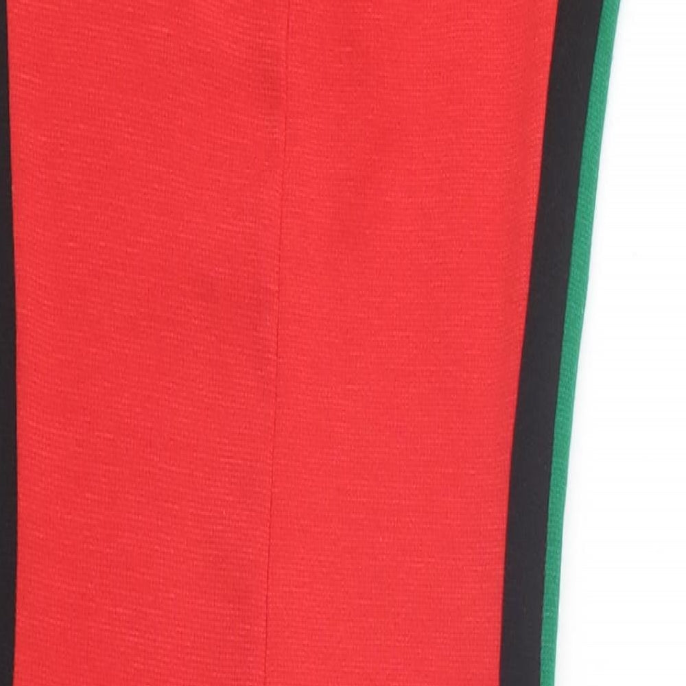 Pull&Bear Womens Red Striped Cotton Mini Size XS Round Neck Pullover