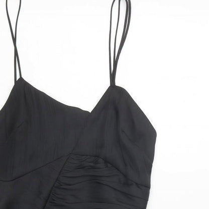 Zara Womens Black Polyester Bodycon Size S Sweetheart Zip