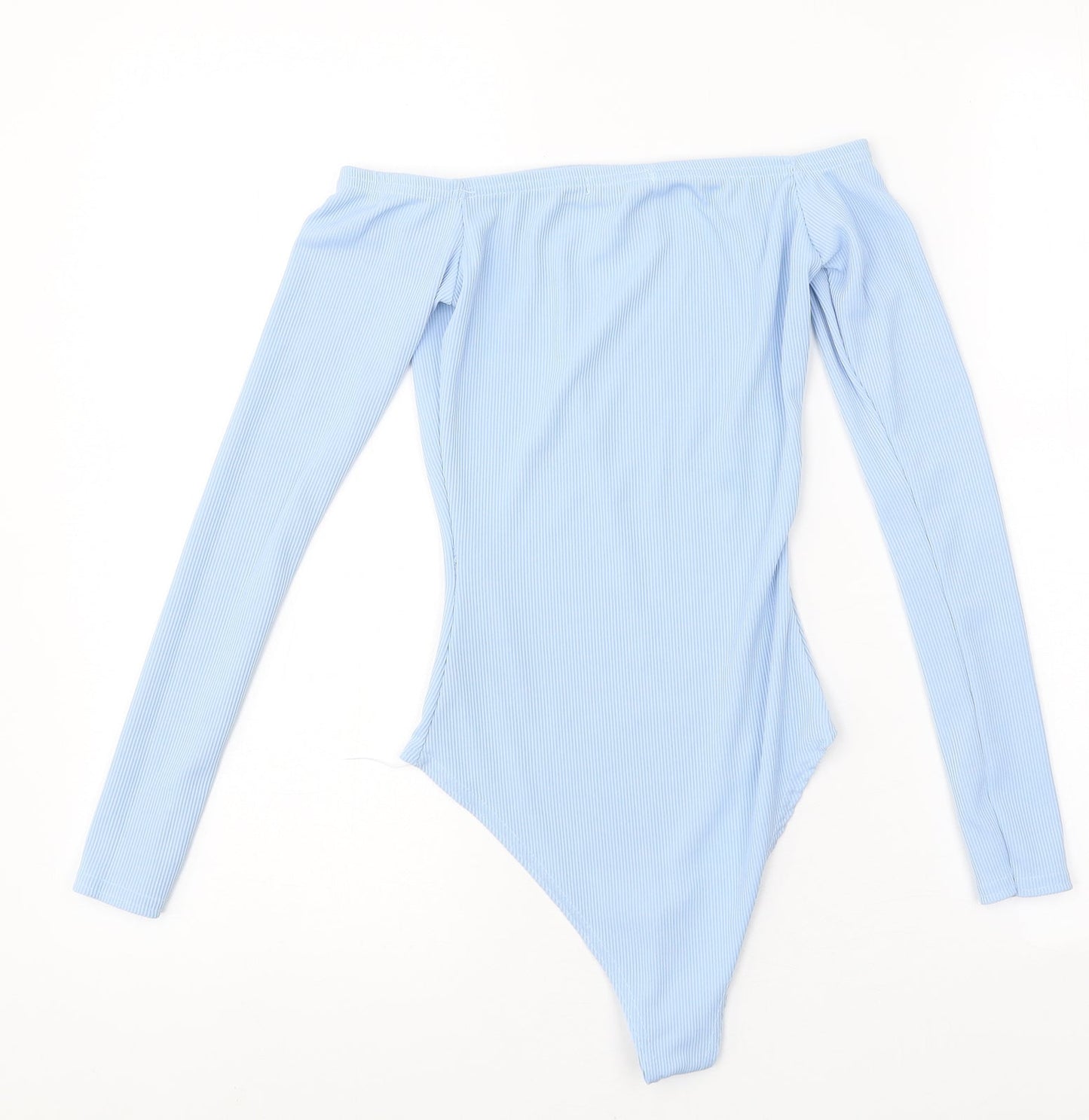 Boohoo Womens Blue Polyester Bodysuit One-Piece Size 6 Snap