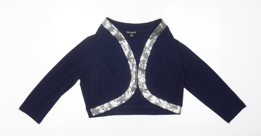Womens UK Size L Nina Leonard Blue Cardigan Jumper