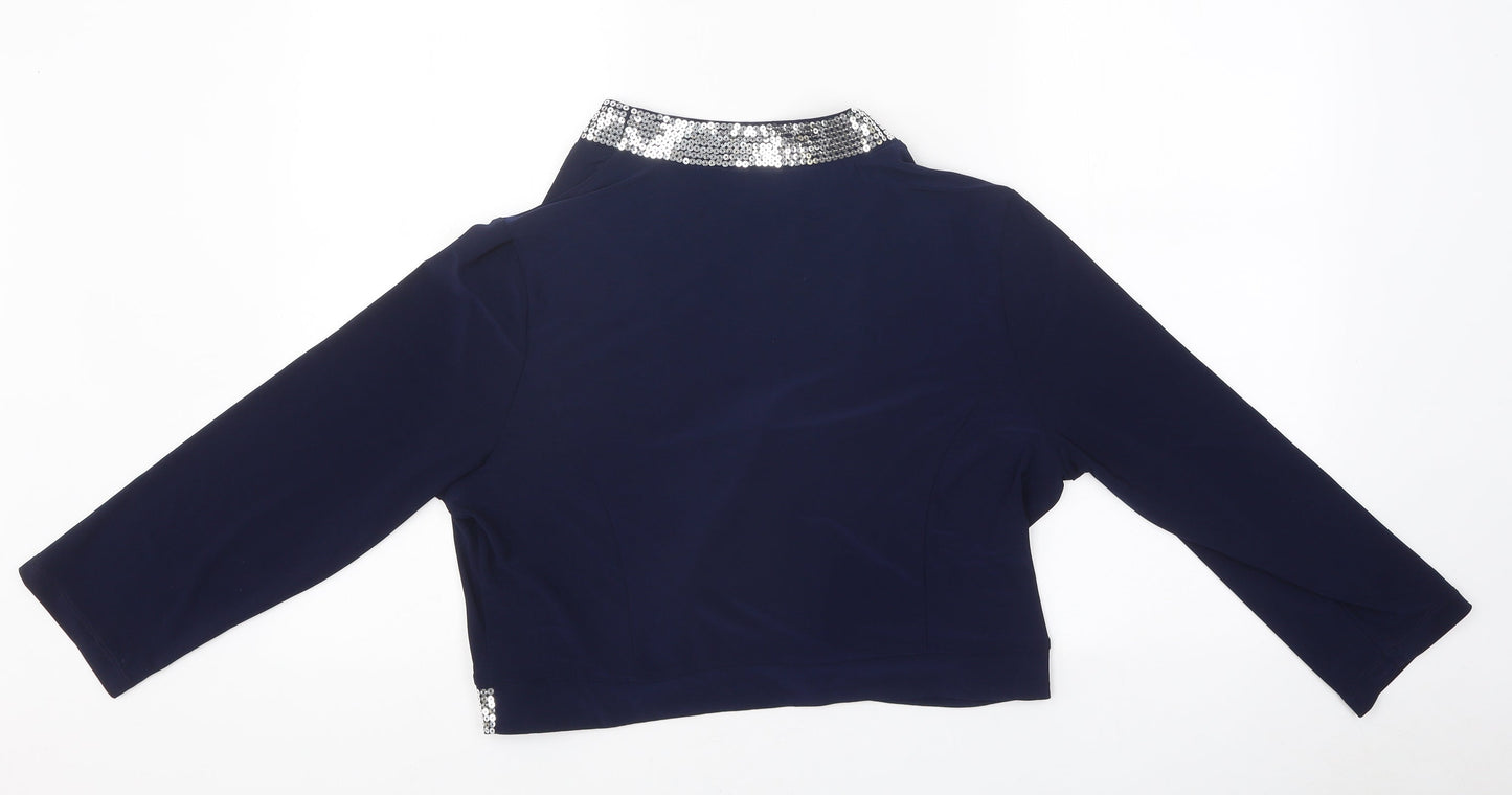Womens UK Size L Nina Leonard Blue Cardigan Jumper