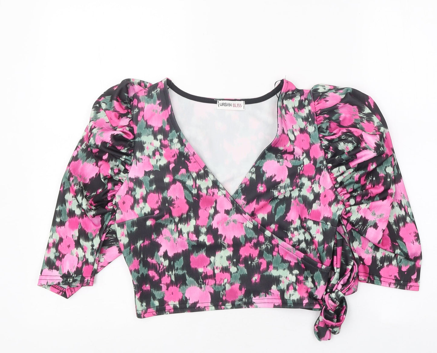 Womens UK Size 8 Urban Bliss Black Cropped Blouse