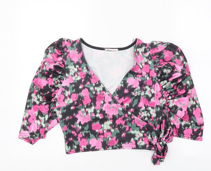 Womens UK Size 8 Urban Bliss Black Cropped Blouse