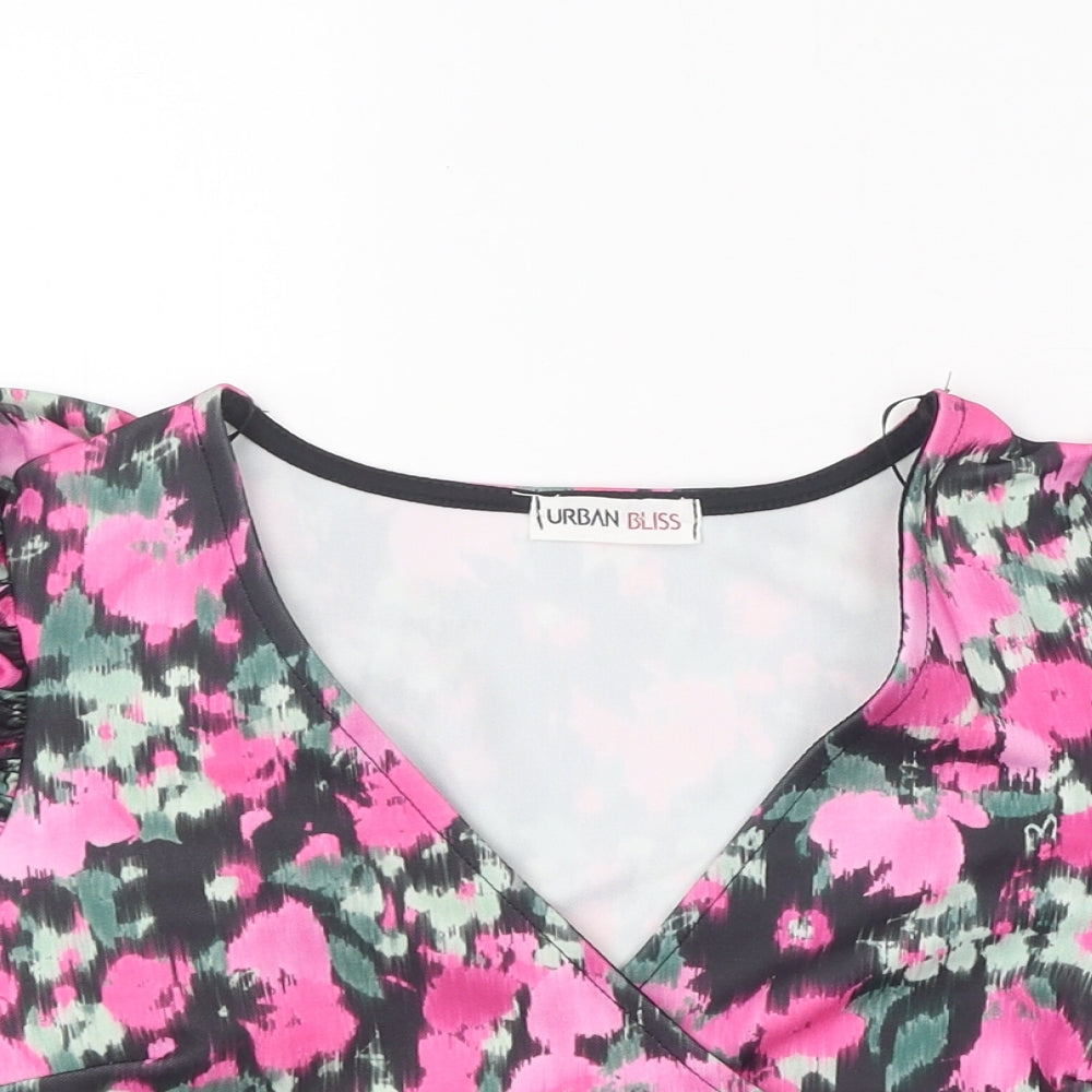 Womens UK Size 8 Urban Bliss Black Cropped Blouse