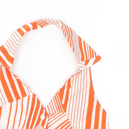 SheIn Womens Orange Geometric Nylon Cropped Tank Size XS Halter