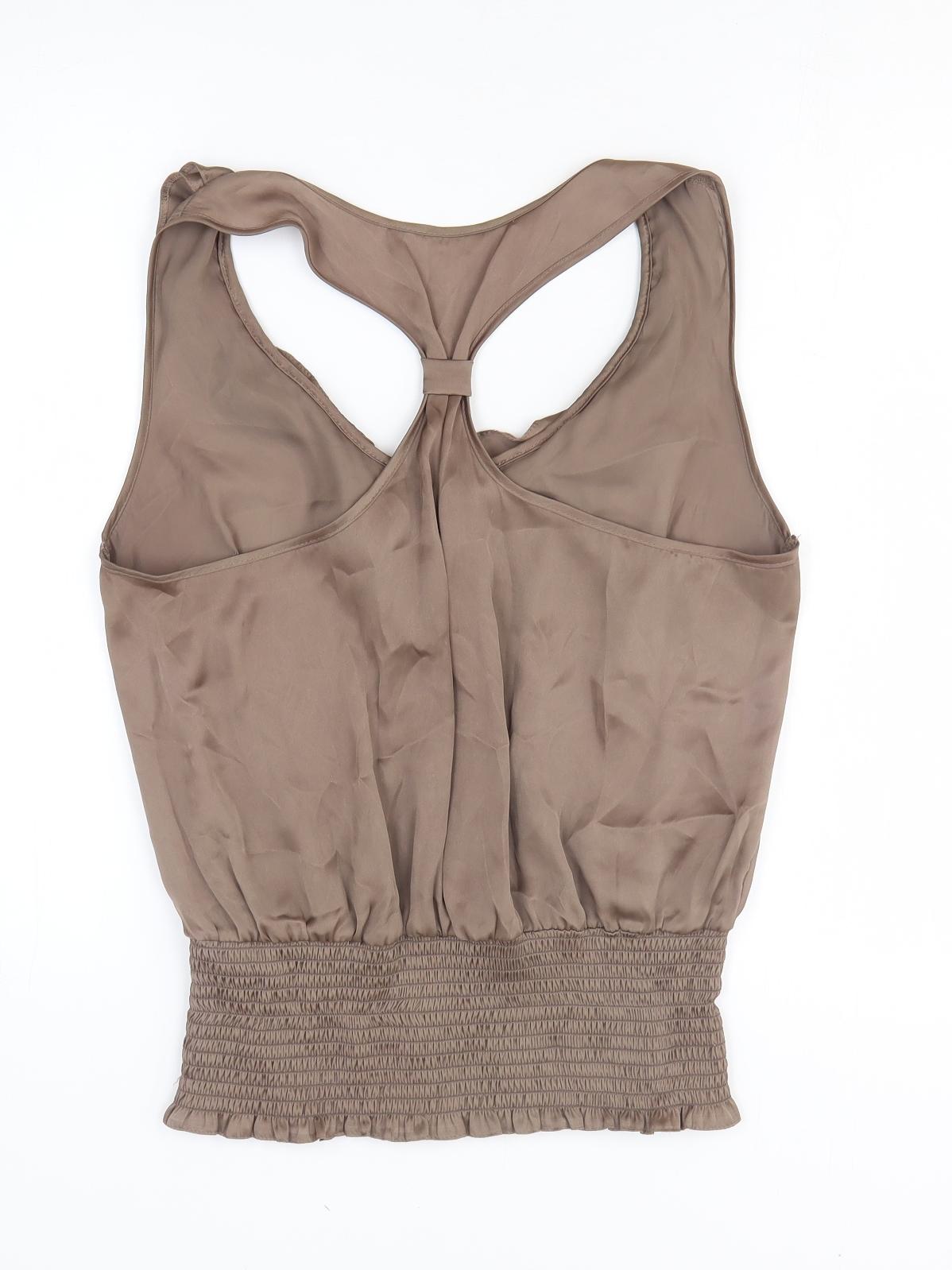 Womens UK Size M Preworn Brown Basic Tank