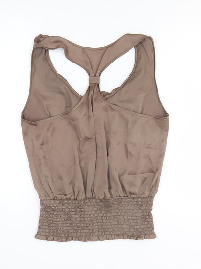 Womens UK Size M Preworn Brown Basic Tank