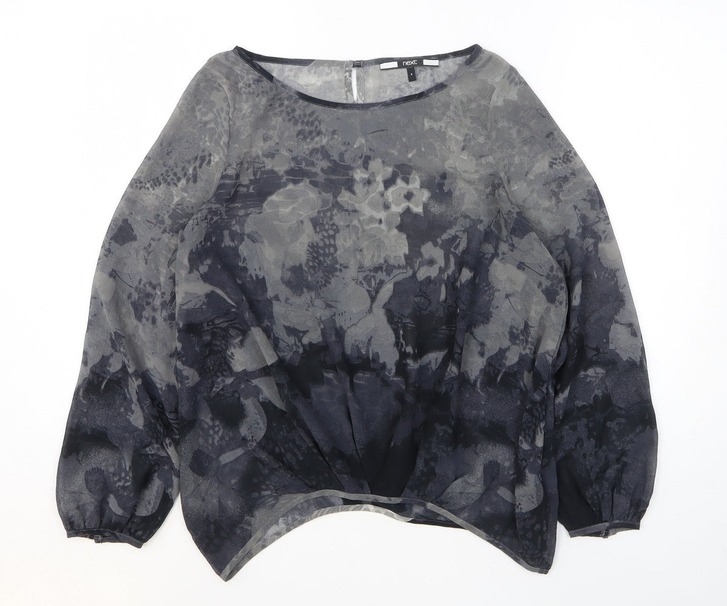 Womens UK Size 8 NEXT Grey Basic Blouse