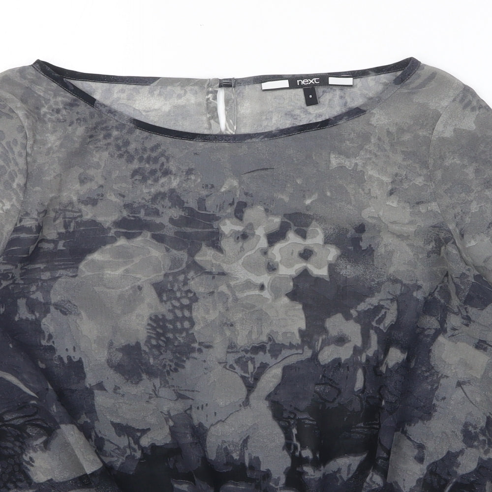 Womens UK Size 8 NEXT Grey Basic Blouse