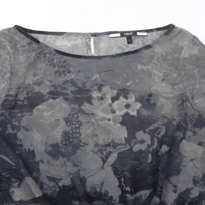 Womens UK Size 8 NEXT Grey Basic Blouse