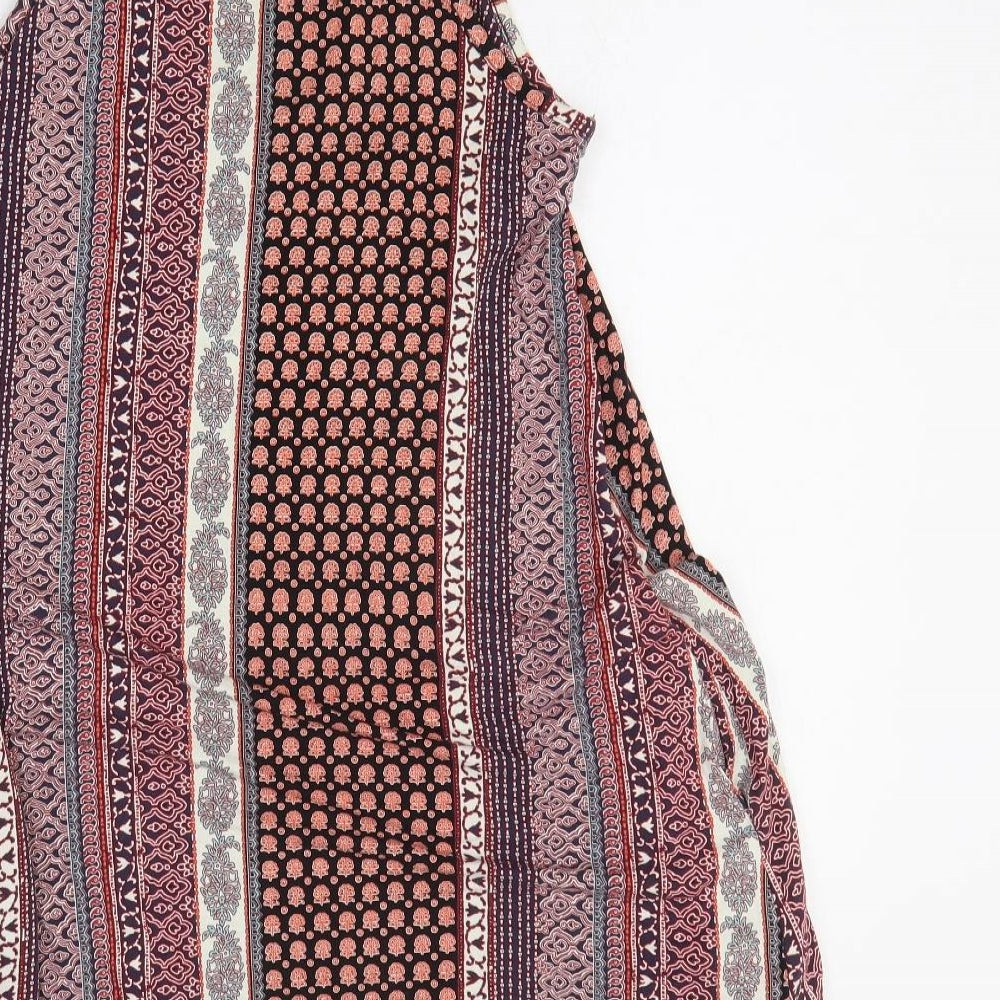 Rachel Zoe Womens Multicoloured Geometric Rayon A-Line Size M Off the Shoulder Pullover