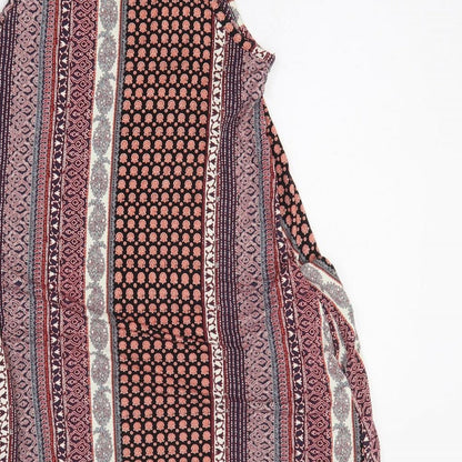 Rachel Zoe Womens Multicoloured Geometric Rayon A-Line Size M Off the Shoulder Pullover