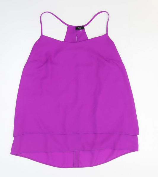 F&F Womens Purple Polyester Basic Tank Size 10 Off the Shoulder