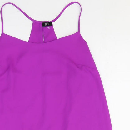 F&F Womens Purple Polyester Basic Tank Size 10 Off the Shoulder