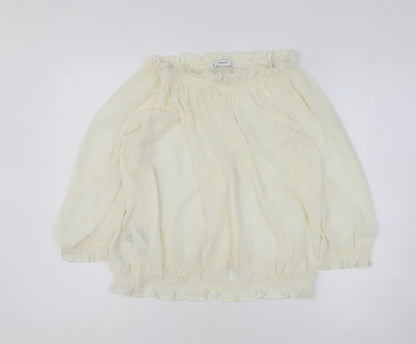 Womens UK Size L Mango White Basic Blouse