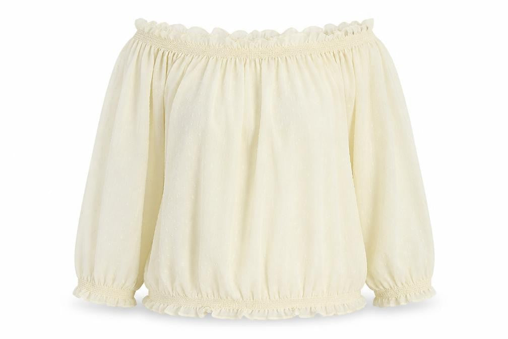 Womens UK Size L Mango White Basic Blouse