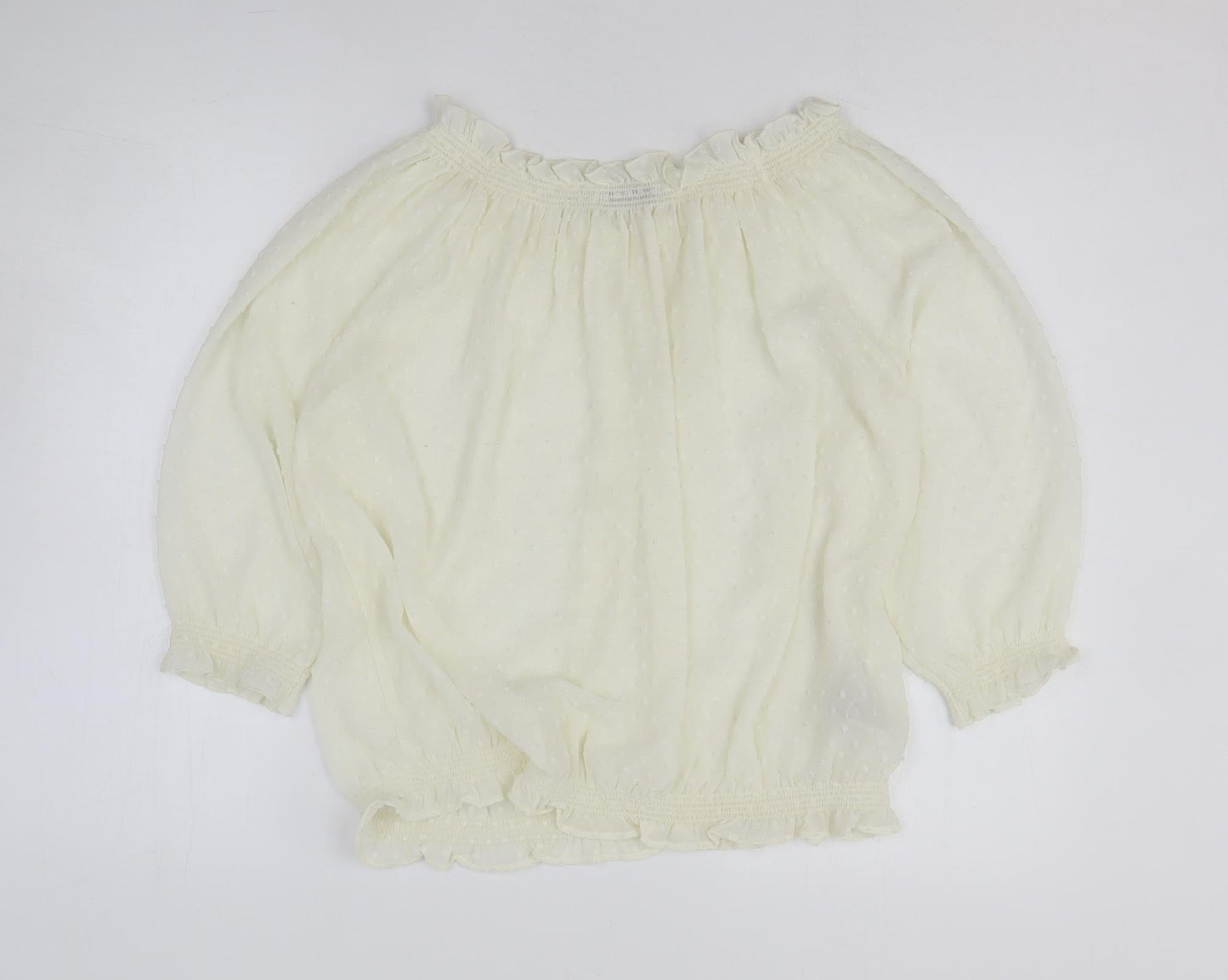 Womens UK Size L Mango White Basic Blouse