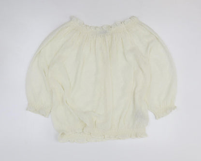 Womens UK Size L Mango White Basic Blouse