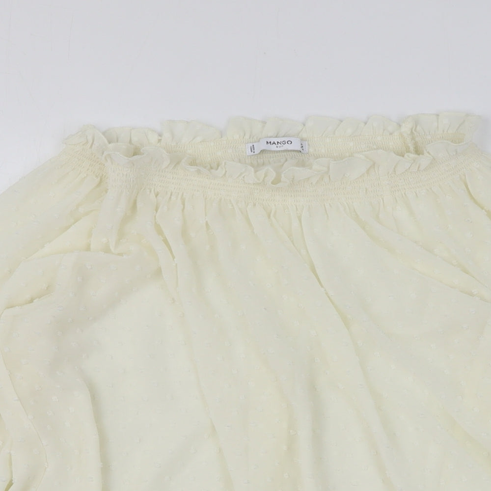 Womens UK Size L Mango White Basic Blouse