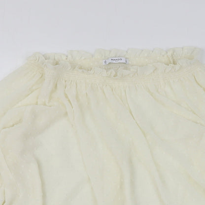 Womens UK Size L Mango White Basic Blouse