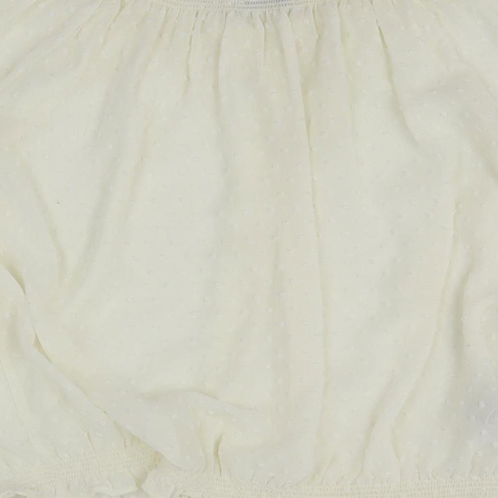 Womens UK Size L Mango White Basic Blouse