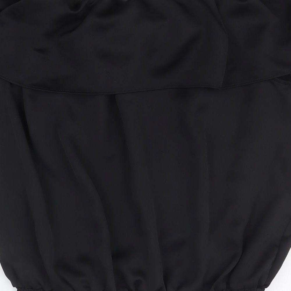 Womens UK Size 14 Star Black Basic Blouse