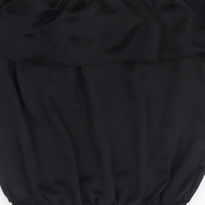 Womens UK Size 14 Star Black Basic Blouse