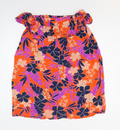 Primark Womens Multicoloured Floral Viscose Basic Blouse Size 12 Collared