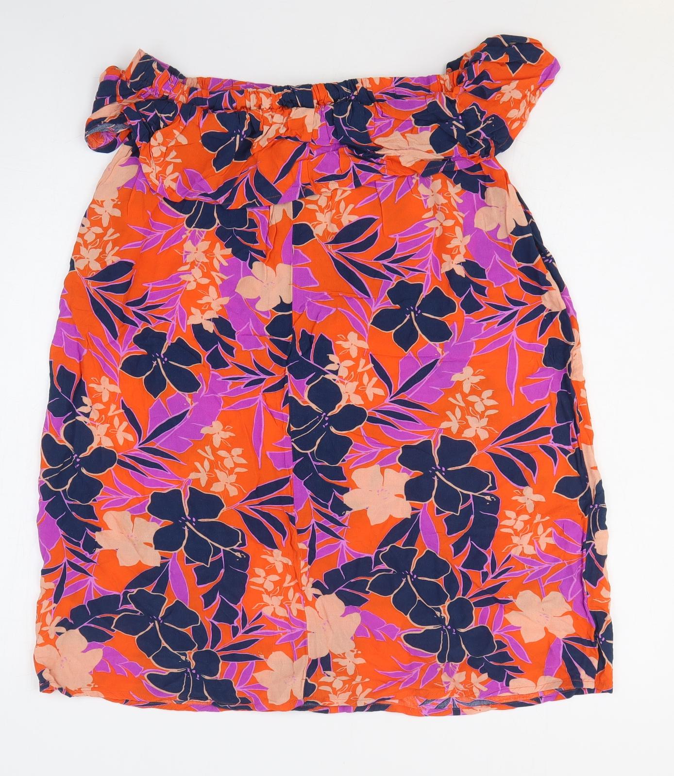 Primark Womens Multicoloured Floral Viscose Basic Blouse Size 12 Collared