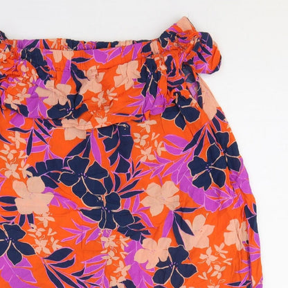 Primark Womens Multicoloured Floral Viscose Basic Blouse Size 12 Collared