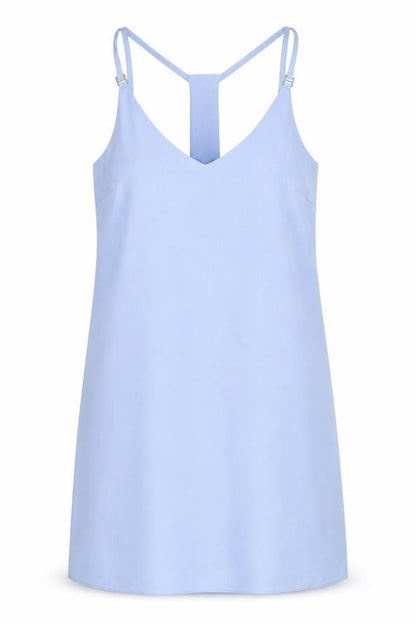 New Look Womens Blue Polyester Tank Dress Size 10 V-Neck Pullover