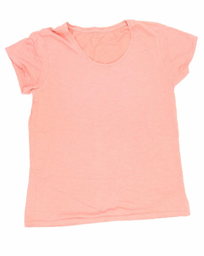 South Womens Pink Cotton Basic T-Shirt Size 12 Round Neck