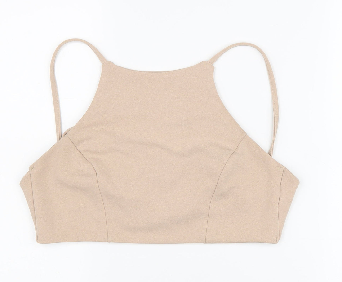 Womens UK Size S PINK Beige Cropped Tank