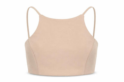 Womens UK Size S PINK Beige Cropped Tank