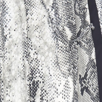 Primark Womens Grey Animal Print Polyester Trousers Size 10 L26 in Regular Lace Up - Snake Print