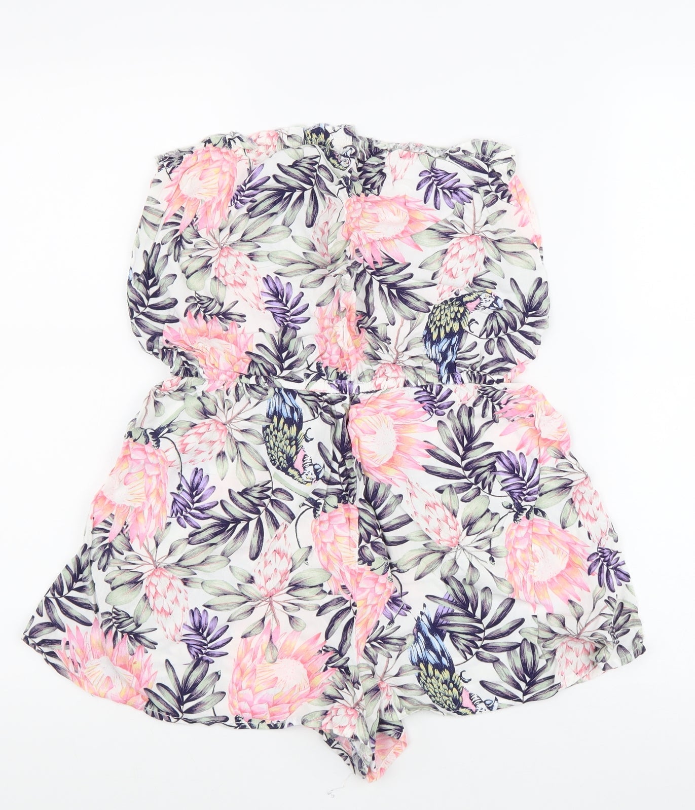 Divided Womens Multicoloured Colourblock Viscose Playsuit One-Piece Size 38 L3 in - Flowers