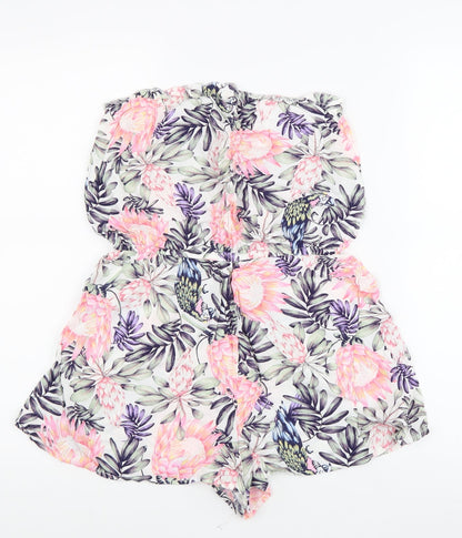 Divided Womens Multicoloured Colourblock Viscose Playsuit One-Piece Size 38 L3 in - Flowers