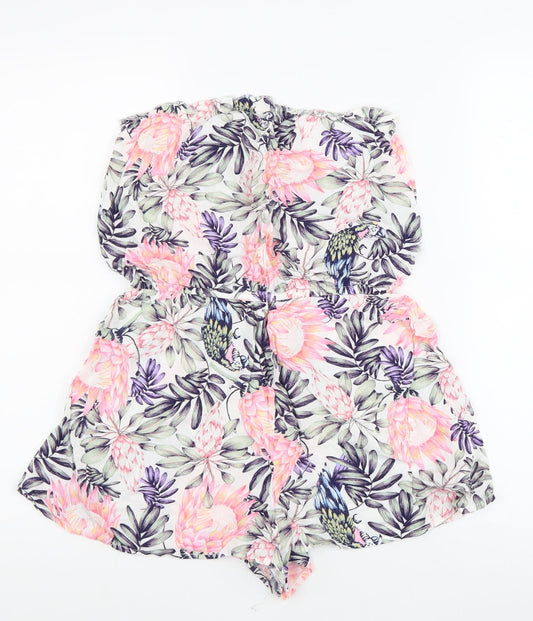 Divided Womens Multicoloured Colourblock Viscose Playsuit One-Piece Size 38 L3 in - Flowers
