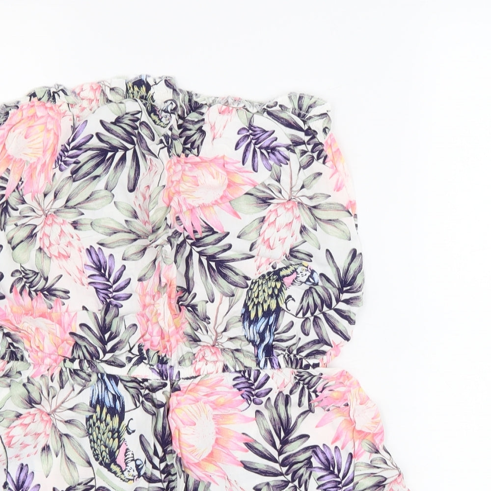 Divided Womens Multicoloured Colourblock Viscose Playsuit One-Piece Size 38 L3 in - Flowers