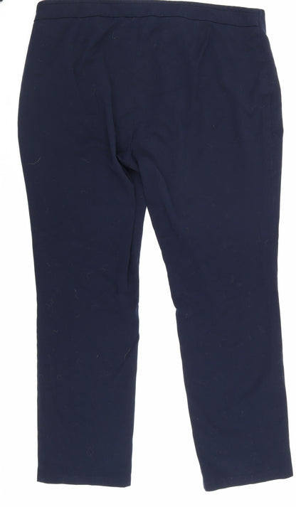 Womens UK Size 18 Marks and Spencer Slim Fit Bloomer Blue Trousers