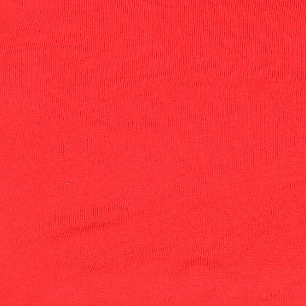 Festive fun Womens Red Round Neck Geometric Acrylic Pullover Jumper Size 12 - All I want for Christmas is Presents