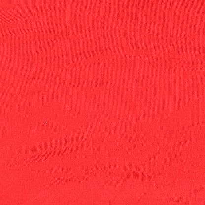Festive fun Womens Red Round Neck Geometric Acrylic Pullover Jumper Size 12 - All I want for Christmas is Presents